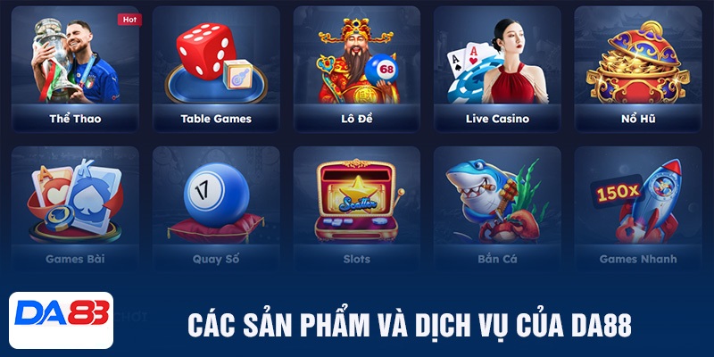 DA88 cung cấp đa dạng các thể loại game khác nhau